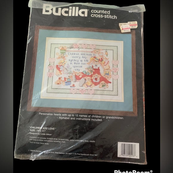 Vintage Bucilla counted cross stitch “ Children and Love” by Linda Gillum 40493 - Picture 1 of 4